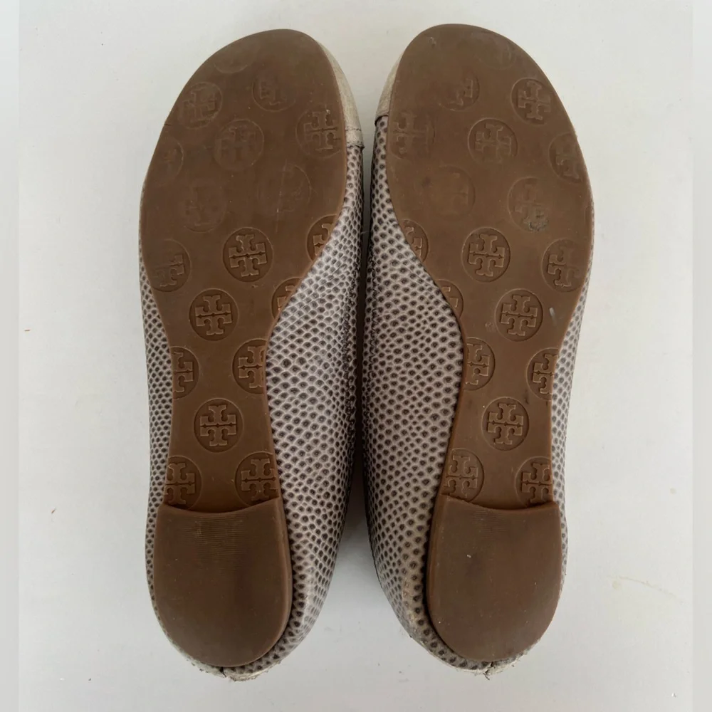 Tory Burch Serena 2 Karung Montilla Snakeskin Print Ballet Flats, Grey, 6.5